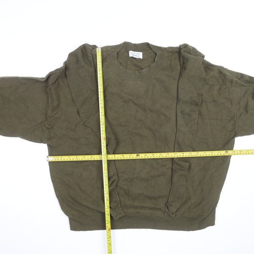 & Other Stories Women Green Ruffle Cotton Long Sleeve Jumper L