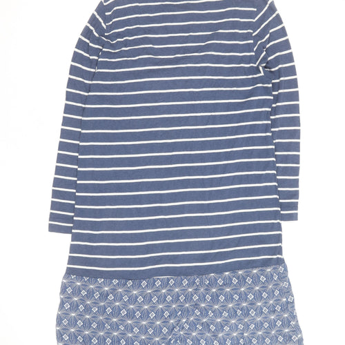 Weird Fish Women's Blue Striped Shift Dress Size 12