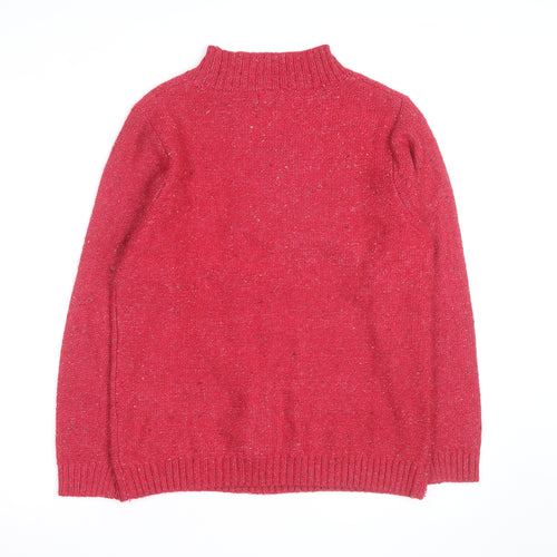 Cotton Traders Women's Cerise Cable-Knit Jumper Size 14