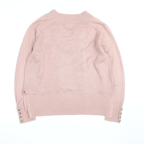 Next Women’s Pink V-Neck Long Sleeve Pullover Jumper Size 12