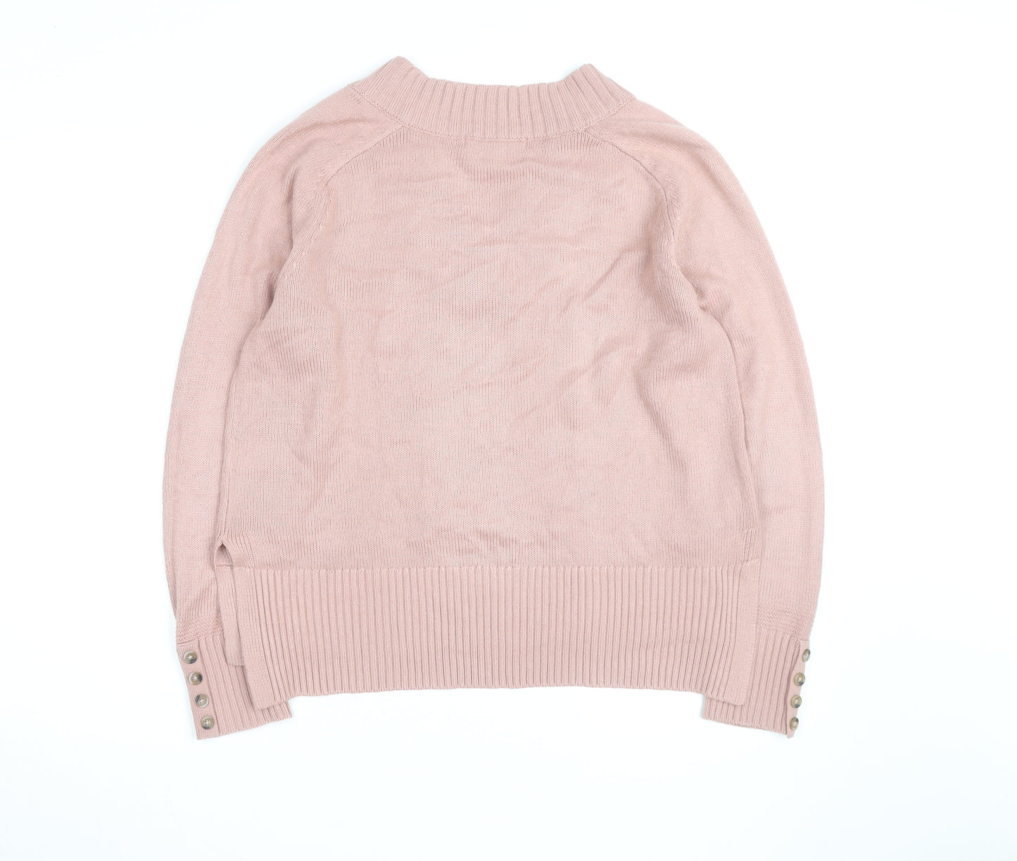 Next Women’s Pink V-Neck Long Sleeve Pullover Jumper Size 12