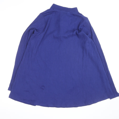 Yours Women's Blue Size 20 Long Sleeve Shift Dress with Zip Neck