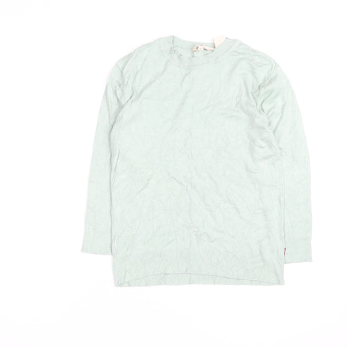 Levi's Women's Green Cotton Crew Neck Long Sleeve Jumper Size S