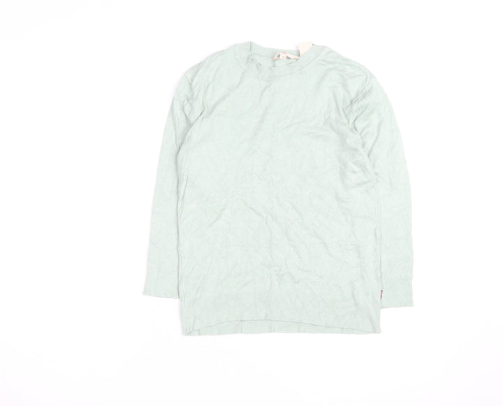 Levi's Women's Green Cotton Crew Neck Long Sleeve Jumper Size S