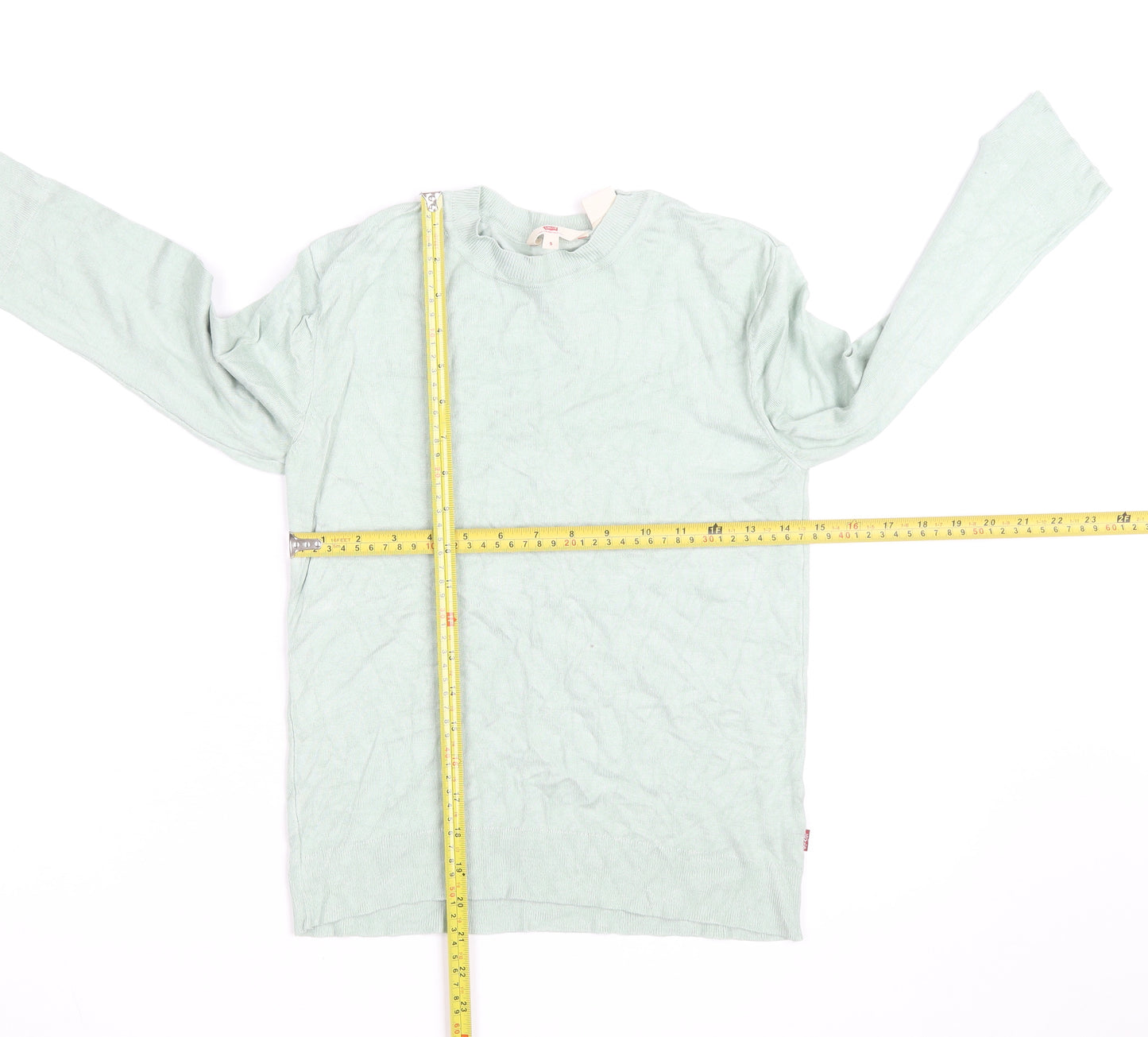 Levi's Women's Green Cotton Crew Neck Long Sleeve Jumper Size S