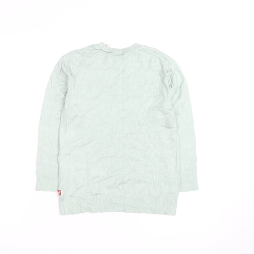 Levi's Women's Green Cotton Crew Neck Long Sleeve Jumper Size S