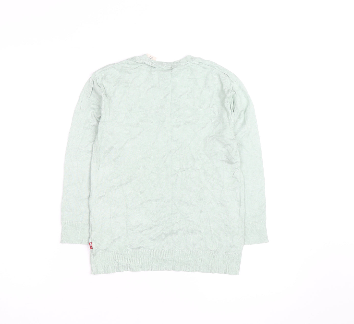 Levi's Women's Green Cotton Crew Neck Long Sleeve Jumper Size S