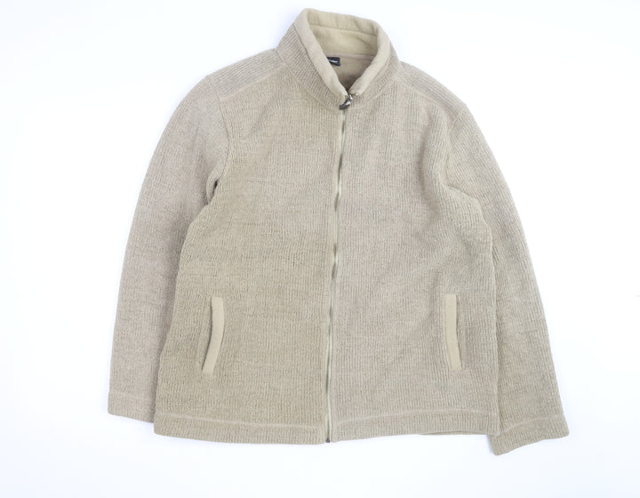 Cotton Traders Men's Beige L Basic Full Zip Fleece Lined Jacket