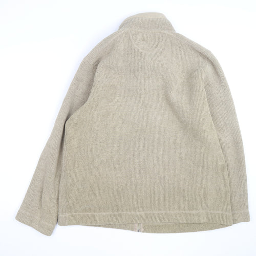 Cotton Traders Men's Beige L Basic Full Zip Fleece Lined Jacket