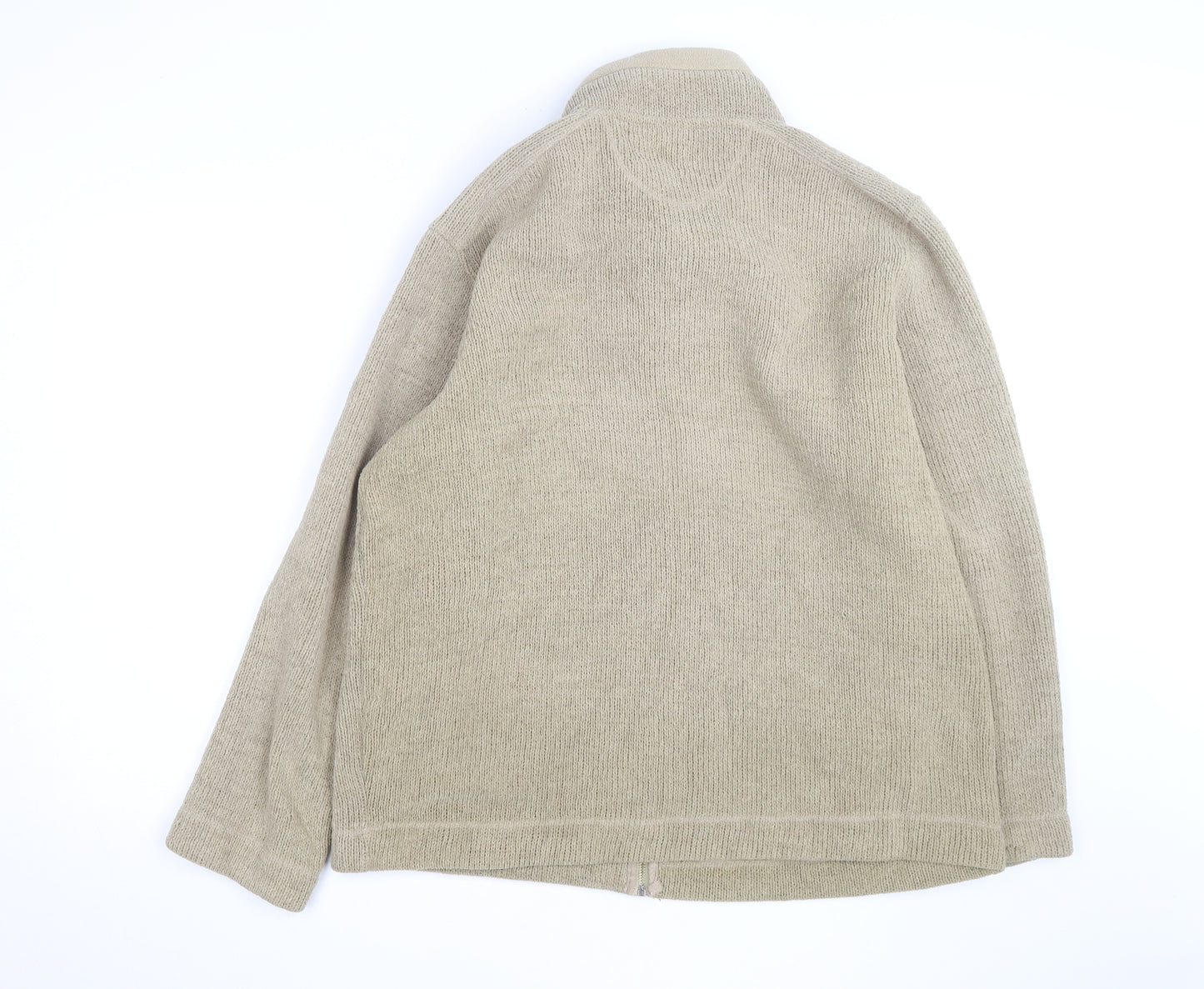 Cotton Traders Men's Beige L Basic Full Zip Fleece Lined Jacket