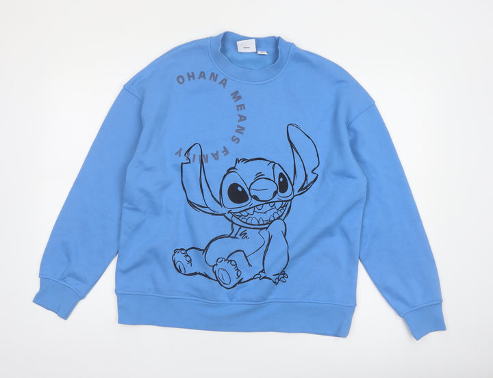 Disney Women’s Blue Stitch Pullover Sweatshirt Size S