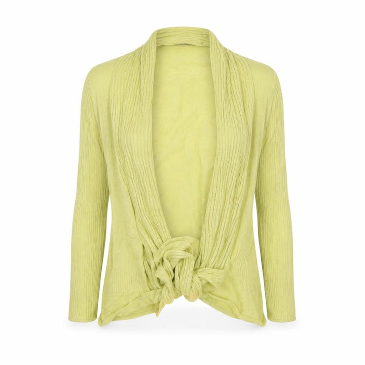 Wallis Women Green Knit Open Tie Cardigan Size M Long Sleeve