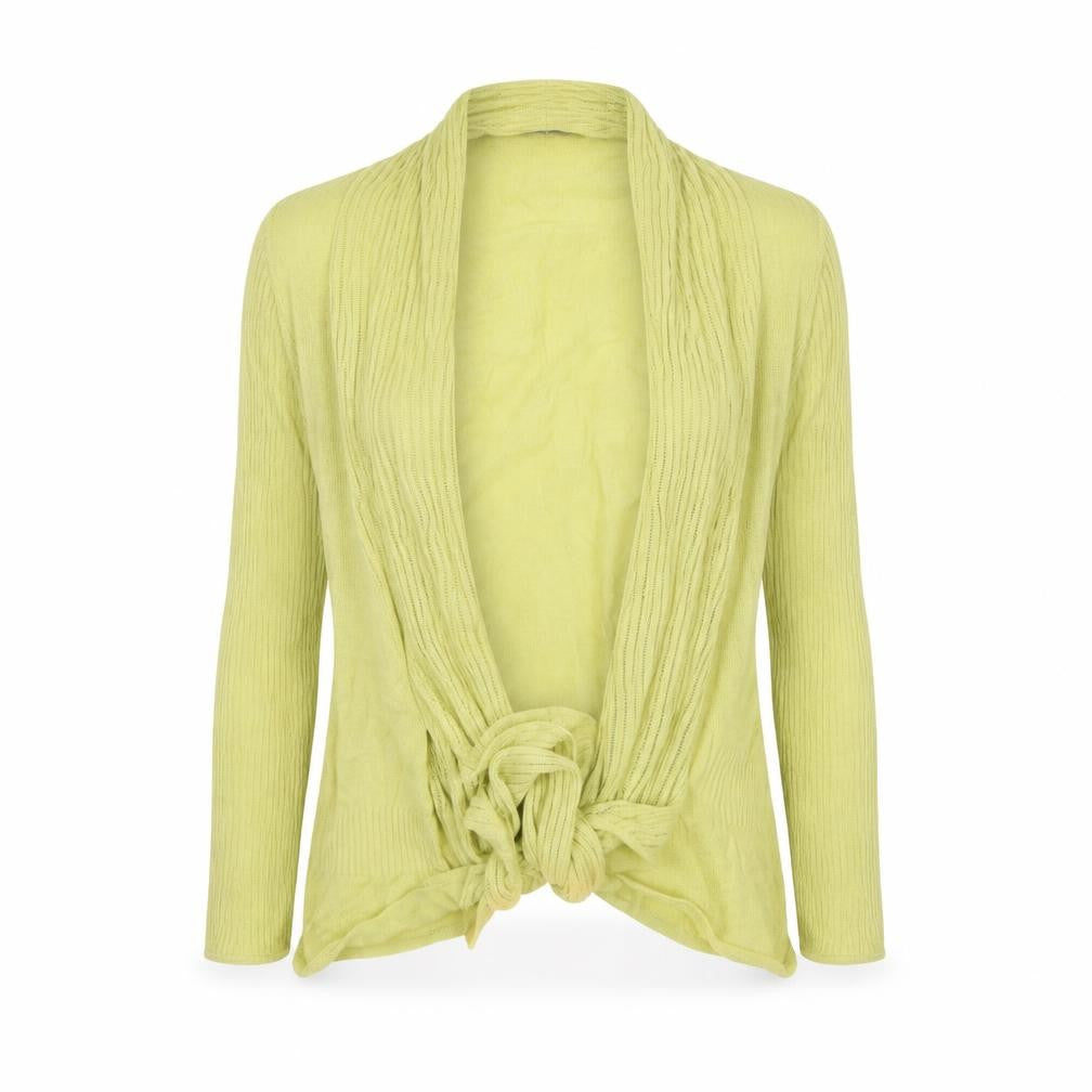 Wallis Women Green Knit Open Tie Cardigan Size M Long Sleeve
