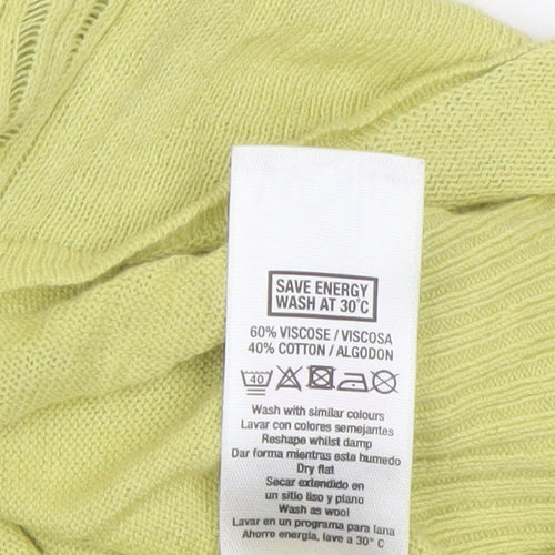 Wallis Women Green Knit Open Tie Cardigan Size M Long Sleeve