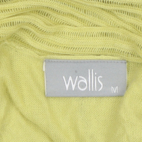 Wallis Women Green Knit Open Tie Cardigan Size M Long Sleeve