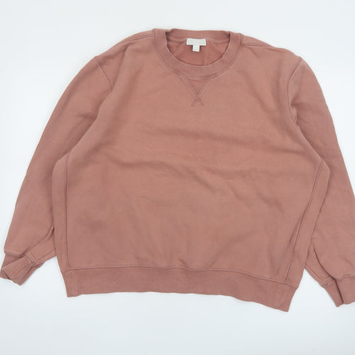 COS Women’s Pink Cotton Pullover Sweatshirt Size L 14 Classic Crew Neck