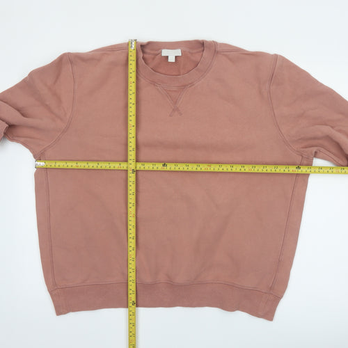 COS Women’s Pink Cotton Pullover Sweatshirt Size L 14 Classic Crew Neck