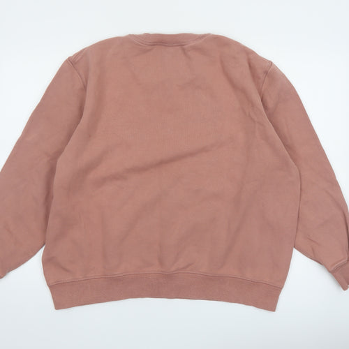 COS Women’s Pink Cotton Pullover Sweatshirt Size L 14 Classic Crew Neck