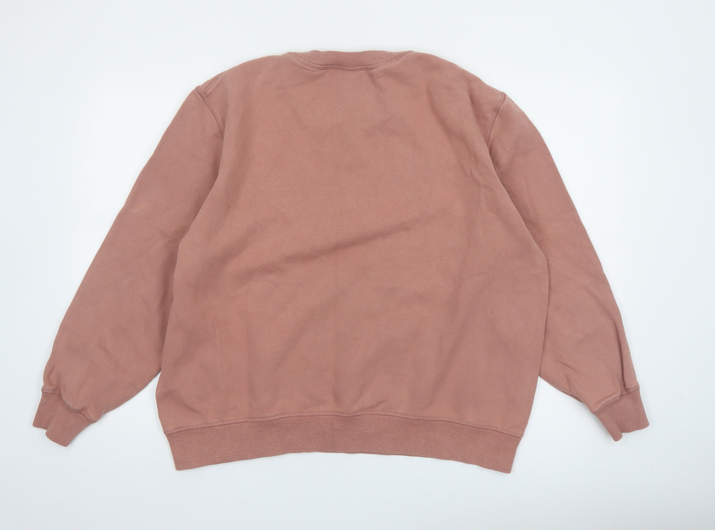 COS Women’s Pink Cotton Pullover Sweatshirt Size L 14 Classic Crew Neck