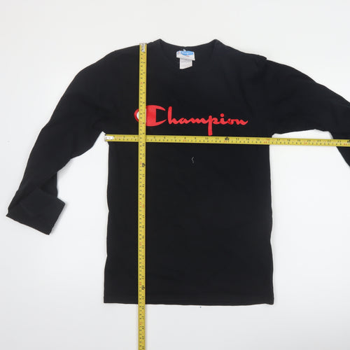 Champion Men's Black Small Long Sleeve Cotton Casual Top
