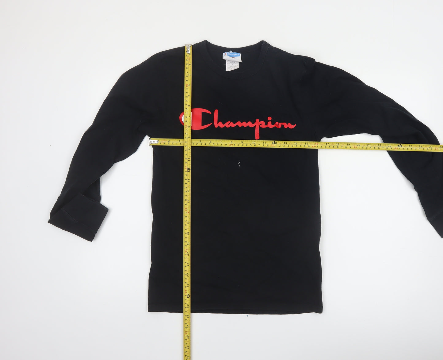 Champion Men's Black Small Long Sleeve Cotton Casual Top
