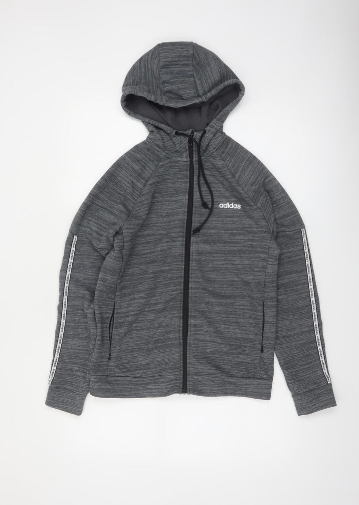 Adidas Women’s Grey Full Zip Hooded Sweatshirt Size S 8-10