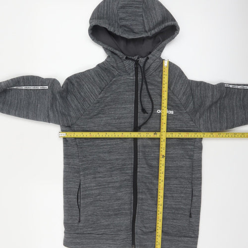 Adidas Women’s Grey Full Zip Hooded Sweatshirt Size S 8-10