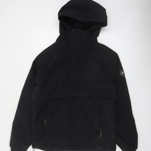 Pull&Bear Men’s Black S Anorak Hooded Jacket Windproof Casual