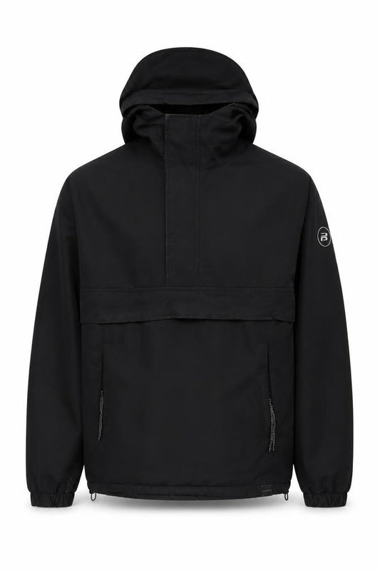 Pull&Bear Men’s Black S Anorak Hooded Jacket Windproof Casual