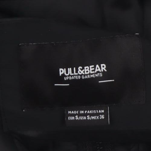 Pull&Bear Men’s Black S Anorak Hooded Jacket Windproof Casual