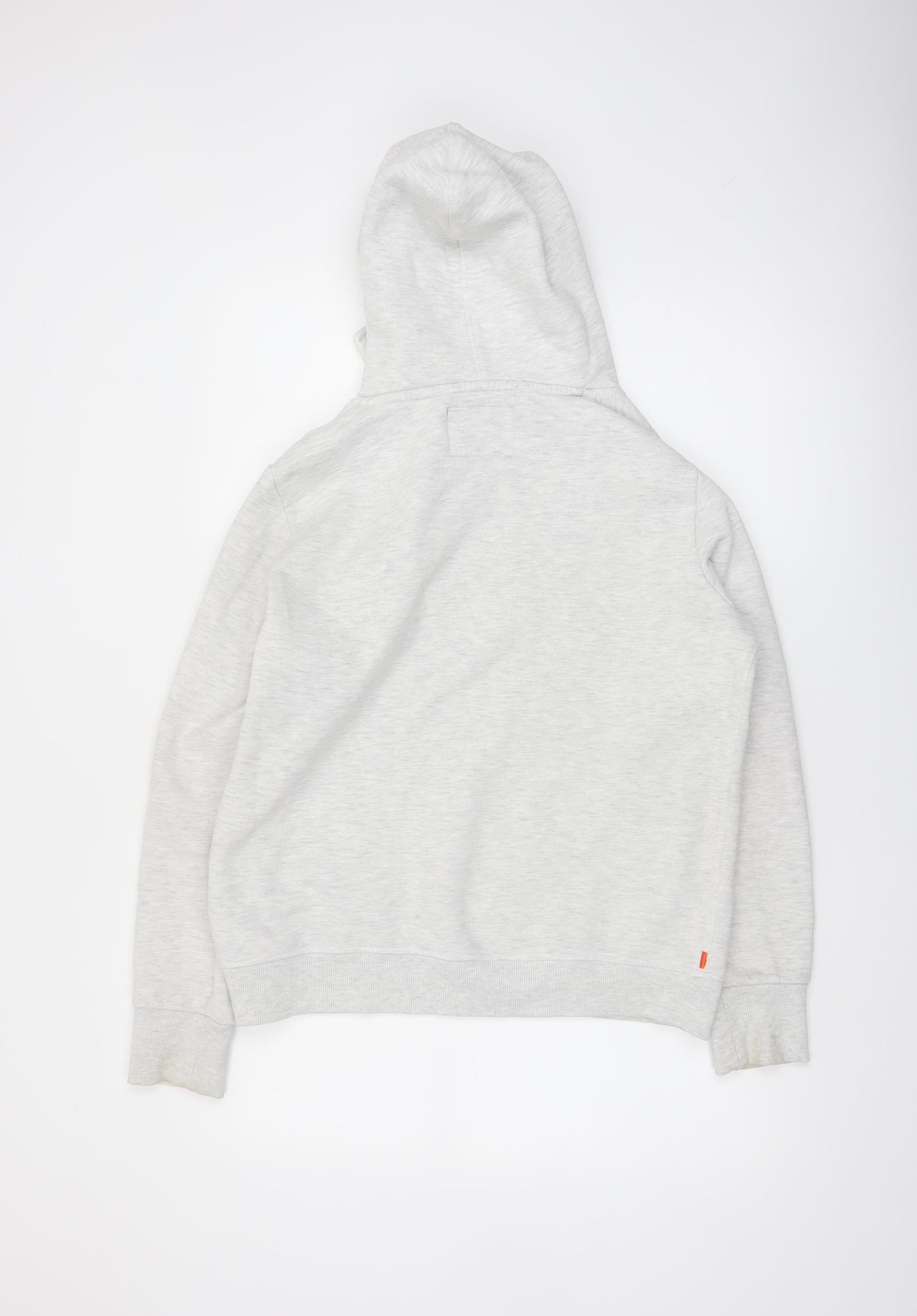 Superdry Womens Grey Logo Hoodie UK 14 Pullover Casual Sweatshirt