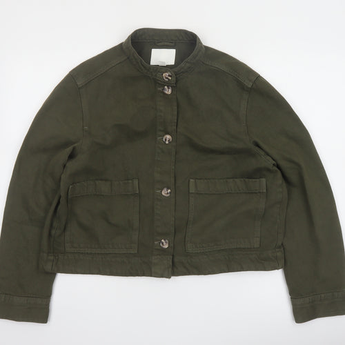 H&M Women’s Green Cotton Military Jacket Size 12 Regular