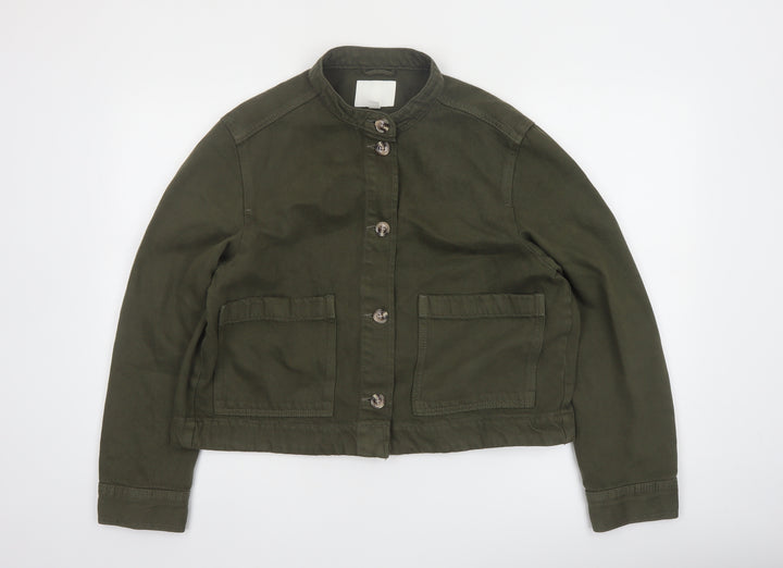H&M Women’s Green Cotton Military Jacket Size 12 Regular