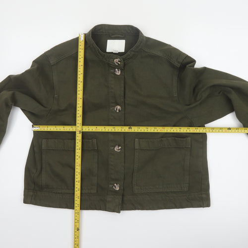 H&M Women’s Green Cotton Military Jacket Size 12 Regular