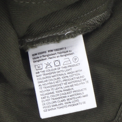 H&M Women’s Green Cotton Military Jacket Size 12 Regular