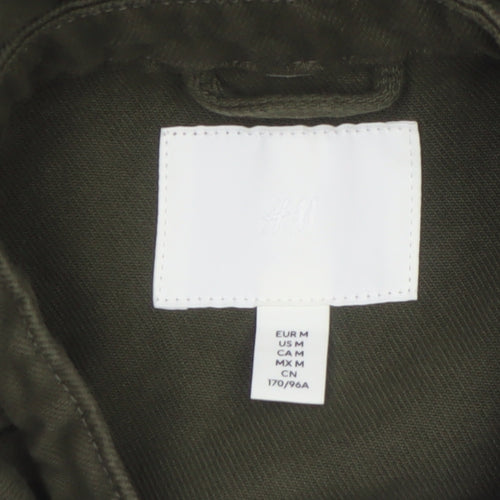 H&M Women’s Green Cotton Military Jacket Size 12 Regular