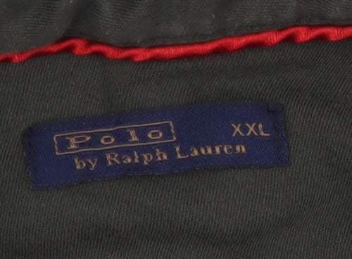 Ralph Lauren Mens Khaki Long Sleeve Polo Shirt XXL Cotton Classic Fit