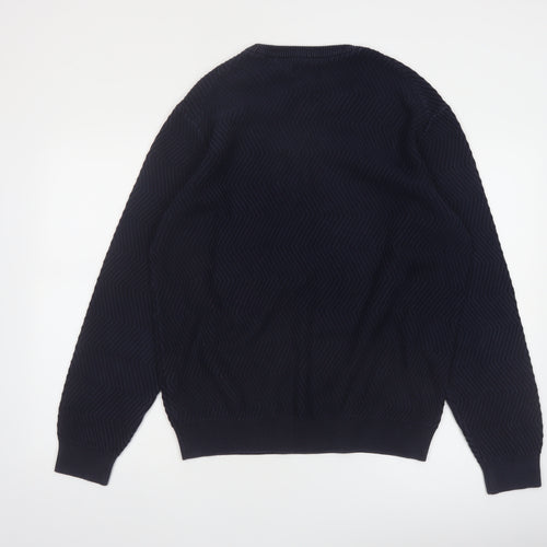 Gant Men's Blue Cotton Crew Neck Pullover Jumper XL