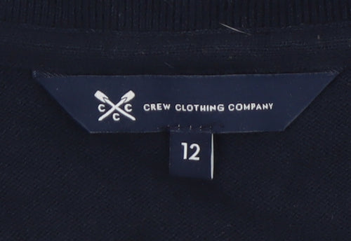 Crew Clothing Company Womens Blue Cotton Blend V-Neck Cardigan Size 12