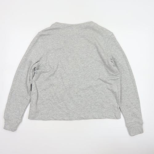 H&M Womens Grey Beaded Sweatshirt Size 12 Regular Cotton Blend