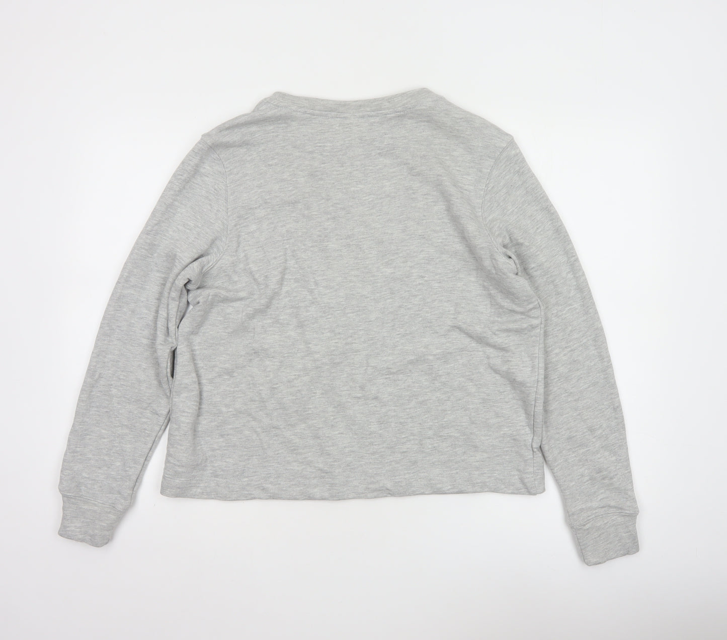 H&M Womens Grey Beaded Sweatshirt Size 12 Regular Cotton Blend