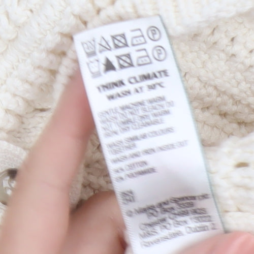 Marks and Spencer Women Ivory Open Knit Cotton Cardigan M