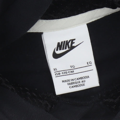 Nike Boys Black XL Pullover Hoodie Sweatshirt with Logo Print
