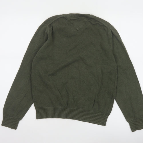 Tommy Hilfiger Women Green Cotton Crew Neck Jumper Size S