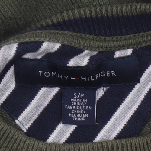 Tommy Hilfiger Women Green Cotton Crew Neck Jumper Size S