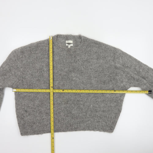 H&M Womens Grey Wool Alpaca Blend Chunky Knit Jumper L