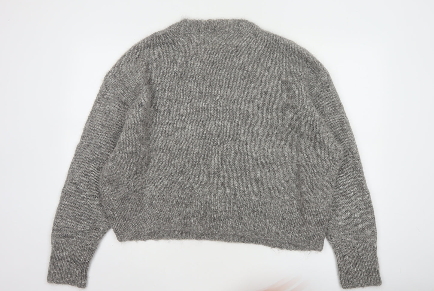 H&M Womens Grey Wool Alpaca Blend Chunky Knit Jumper L