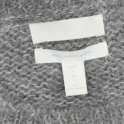 H&M Womens Grey Wool Alpaca Blend Chunky Knit Jumper L