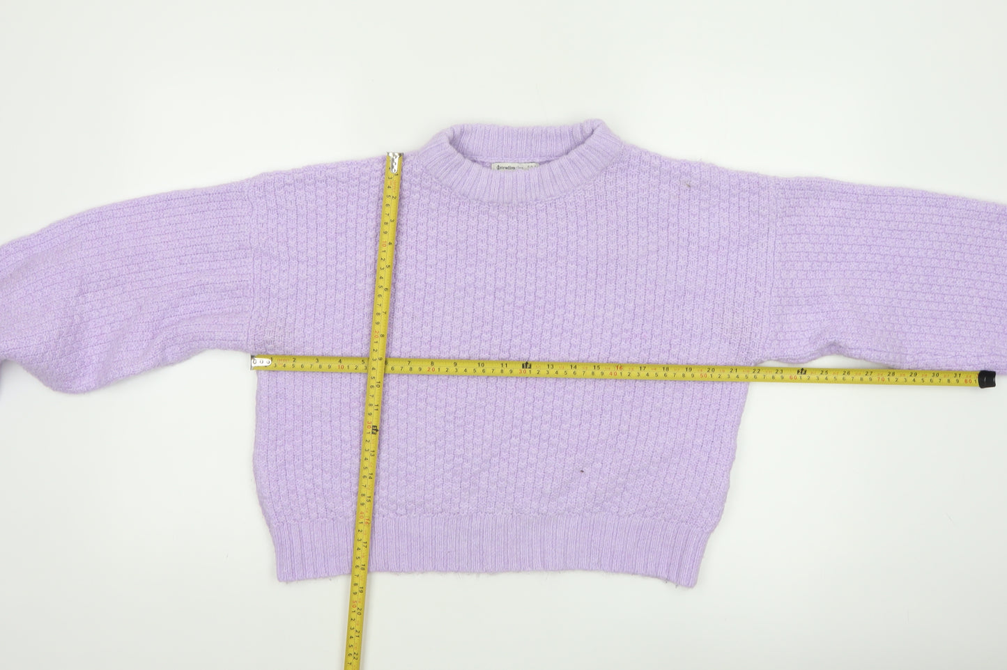 Stradivarius Women’s Purple Chunky Knit Mock Neck Jumper Size 12