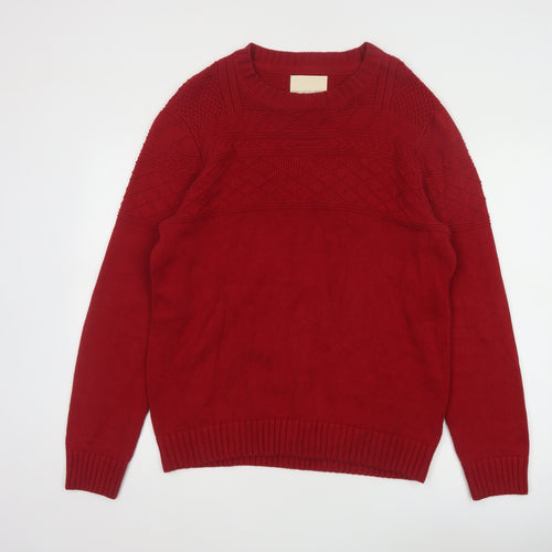 Frederik Anderson Copenhagen Men’s Red Cotton Knit Jumper Size L